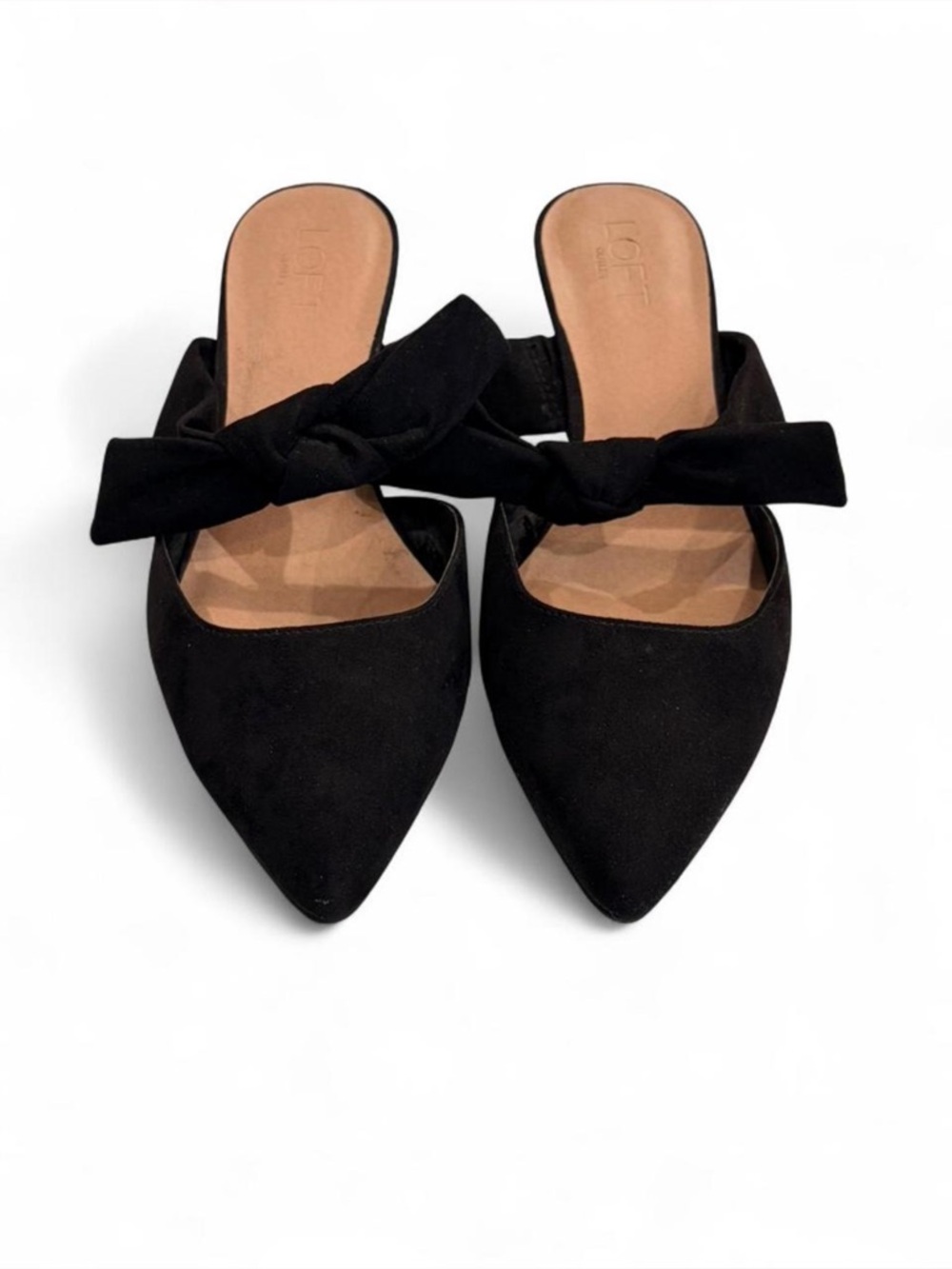 LOFT Outlet Black Pointed Bow Kitten Heel | Size 10
